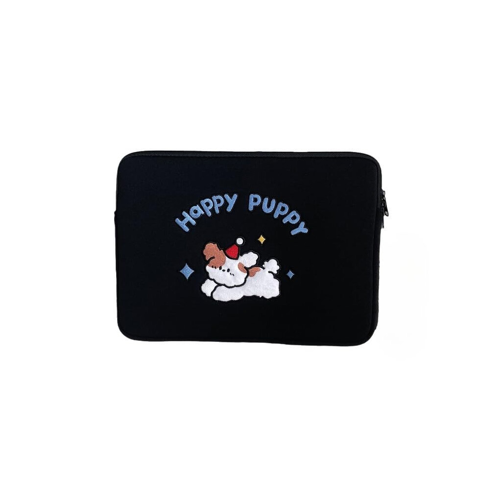 Laptop Sleeve With Cute Puppy Embroidery Quilted Puffy Case For 15 Inch Tablet And Y2k Aesthetic Teens 9174973801498