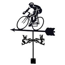 Bike Stainless Steel Weathervane Wind Direction Indicator for Garden Yard Farm Retro Outdoor Decor