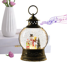 Christmas Snow Globe with Glittering Snow Effect, Musical Display, USB and Battery Powered Indoor Holiday Decor