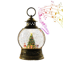 Christmas Musical Snow Globe with USB and Battery, Transparent Santa Tree Holiday Decor