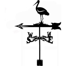 Weathervane Roof Mount Stainless Steel Wind Direction Indicator for Outdoor Garden Decor