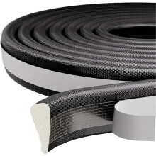 Door Draft Stopper Soundproof Weather Stripping Foam Seal for Sliding Doors and Windows Black 20M