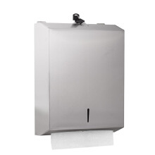 Touchless Paper Towel Dispenser Wall Mount Stainless Steel Commercial MultiFold with Lock Silver