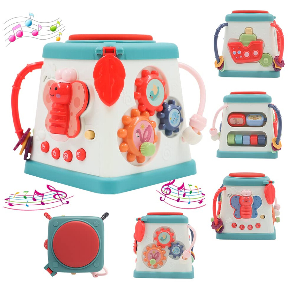 Baby Activity Cube with Music Keyboard, Multifunction Educational Toy for Toddlers and Kids