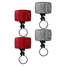 Bicycle Reflector Set of 4 Plastic Front and Rear Warning Lights for Mountain and Road Bikes Night Safety Visibility