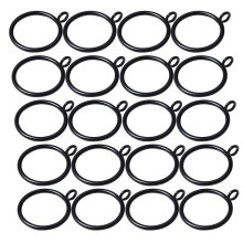 20 Pcs Metal Shower Curtain Rings with Smooth Glide for Bathroom Rod, Round Hooks (Black/Silver/White)