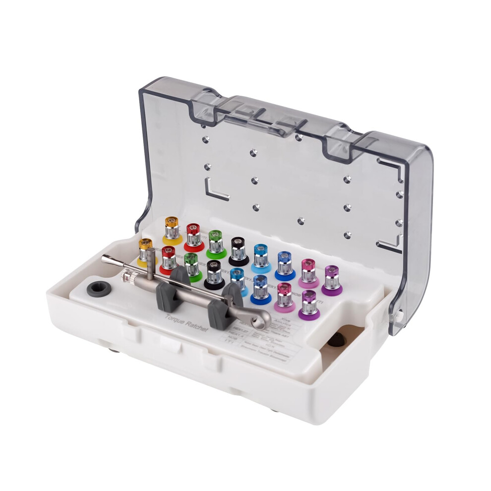 US Stock Autoclavable Universal Implant Driver Kit,Torque Value of 1070Ncm,16pcs Screwdriver for Dental Implant