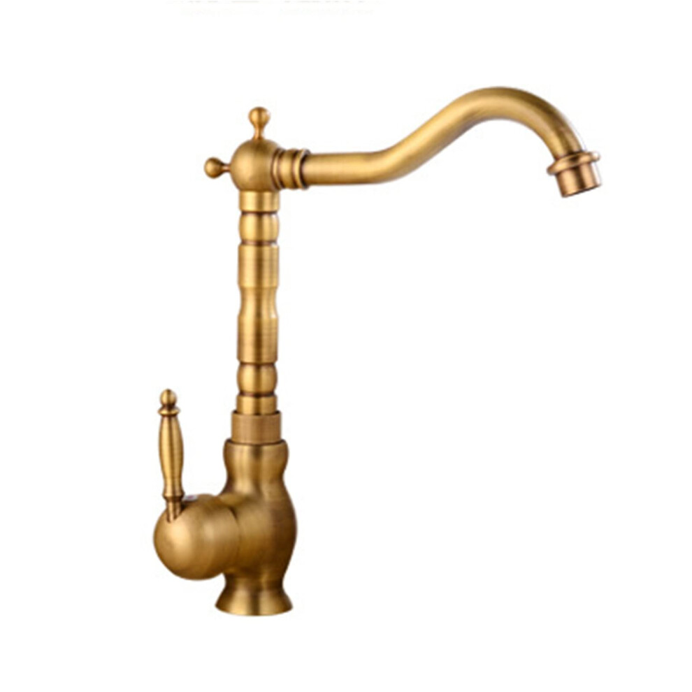 Matte Black Kitchen Sink Faucet Brass Vintage 360 Swivel Single Hole For Bathroom (Antique C/D) 9053599281788