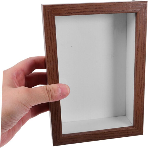 Wooden Shadow Box Display Frame with Dried Flowers for Rustic Home or Office Decor 2