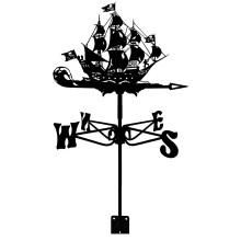 Stainless Steel Pirate Weather Vane with Smooth 360 Rotation for Vintage Garden Roof Decor