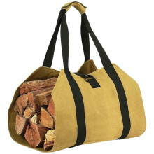 Firewood Carrier Bag Waterproof Large Log Tote for Camping Fireplace Garden (Khaki)