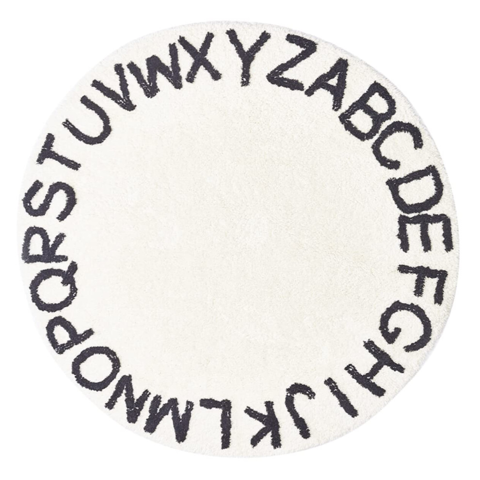 Kids Playroom Rug Round NonSlip Soft Alphabet Area Carpet for Nursery Bedroom and Toddler Learning