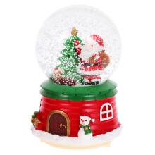 Christmas Music Box Snow Globe with LED Light Crystal Ball Santa and Snowman Holiday Decor
