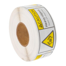 Heavy Object Warning Labels Roll with Team Lift Guidance, Visibility Stickers for Moving Boxes