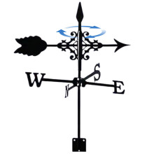Metal Weather Vane with Elegant Arrow Ornament, RustProof Stainless Steel Garden Roof Decor