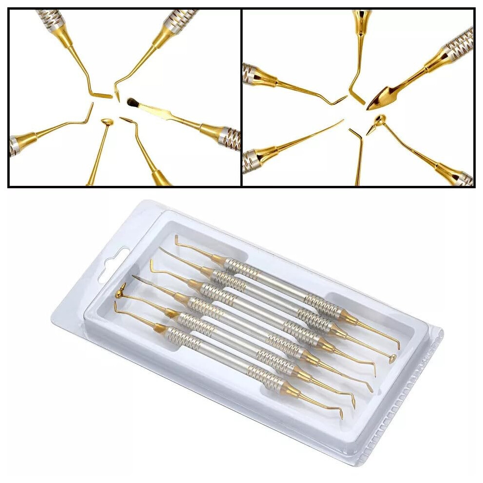 6Piece Dental Composite Instrument Set, TitaniumCoated Tools for Precision Restorations
