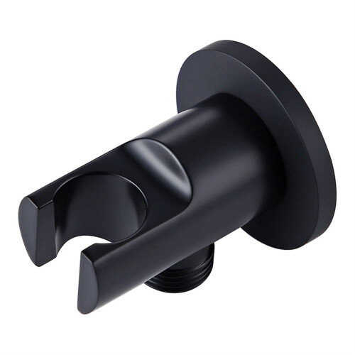 Handheld Shower Head Holder Matte Black Brass Wall Mounted Adjustable Durable Bathroom Bracket