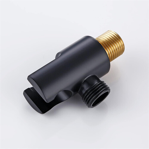 Handheld Shower Head Holder Matte Black Brass Wall Mounted Adjustable Durable Bathroom Bracket 2