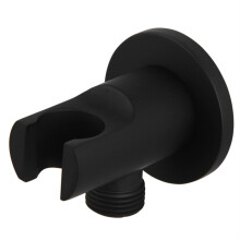 Black Shower Bracket Wall Mounted Black Brass Shower Head Holder ScratchResistant Elegant Design