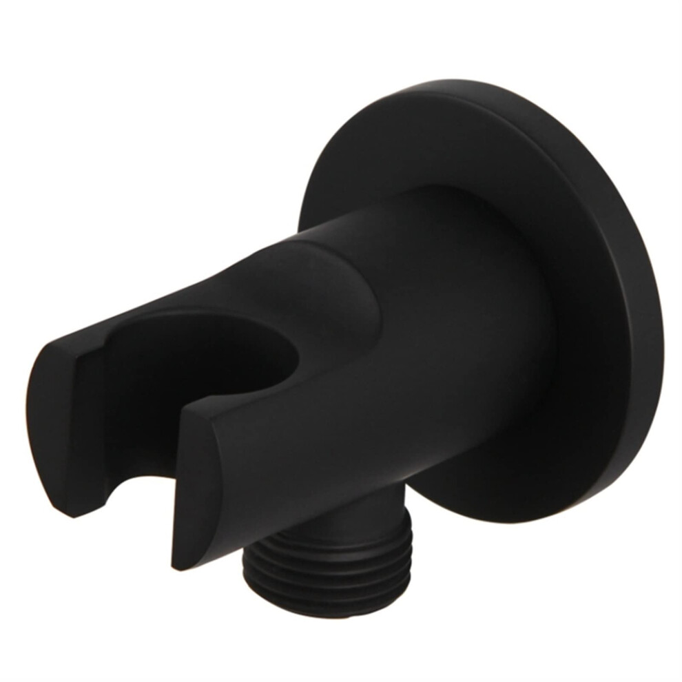 Black Shower Bracket Wall Mounted Black Brass Shower Head Holder Scratchresistant Elegant Design 9070919117435