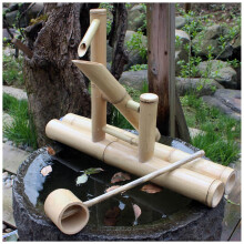 Bamboo Water Fountain Handmade Natural Zen Outdoor Garden Feature with Pump for Pond or Patio