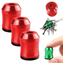Aluminum Alloy Magnetic Bit Holder and Screwdriver Magnetizer Tool for Drill Bits Hex Shank Red 3pcs