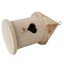 Wood Birdhouse and Unfinished Wooden Bird Feeder with HeartShaped Door for Garden or Balcony Decor