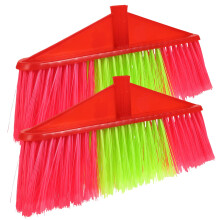 Broom Replacement Head 2pcs Flexible Bristle for Indoor Outdoor Use Household Sweeper Cleaning