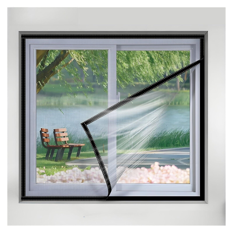 Custom Size Black Mosquito Net Window Screen Durable Invisible Fiberglass Mesh, 135X105cm 9164114494955