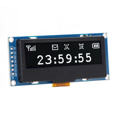 Raspberry Pi OLED Display HAT, Interface I2C com Módulo de Tela LCD de Alto Contraste, Driver SSD1305 Integrado para Interface de Controle Compacta, 1