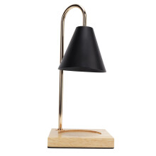 Dimmable Candle Warmer Lamp with Wooden Base and 2 Bulbs for Smokeless Wax Melting Home Decor