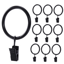 10pcs Metal Curtain Clips with Hooks for Drapery Hanging, Easy Install, Stylish Black Home Decor 7x4x3.5cm