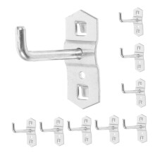 10pcs Heavy Duty Steel Pegboard Hooks Set for Garage Storage, Tools, Kitchen and Crafts