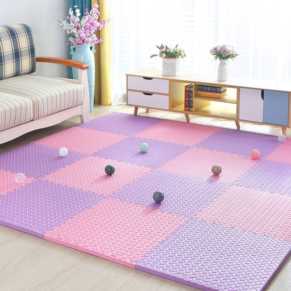 Kids Play Mat Foam Floor Tiles NonSlip Cushioned Interlocking Mats for Toddlers Fall Protection