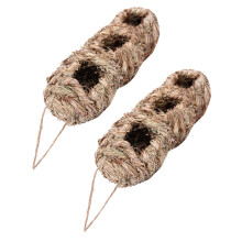 2pcs HandWoven Straw Bird Houses for Garden, Outdoor Hanging Bird Nests for Finch Resting and Breeding