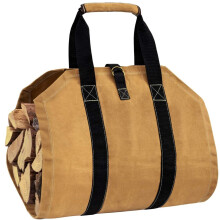 Firewood Carrier Bag Large WaterResistant Canvas with Reinforced Handles for Camping 45x100cm