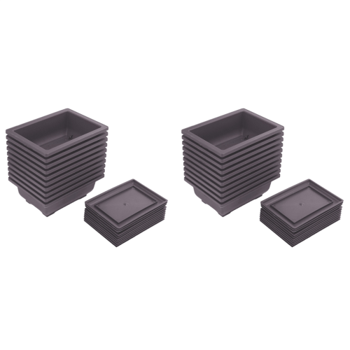 10 Packs Bonsai Training Pots with Tray Plastic Bonsai Growing Pot