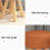 Round Linen Upholstered Footrest Stool with Solid Wood Legs, Decorative Side Table Seat, Orange, 40cm 4
