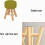 Round Linen Upholstered Footrest Stool with Solid Wood Legs, Decorative Side Table Seat, Orange, 40cm 5