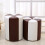 Leather Footstool with Solid Wood Frame, Upholstered Ottoman for Living Room Coffee Table Seating 3