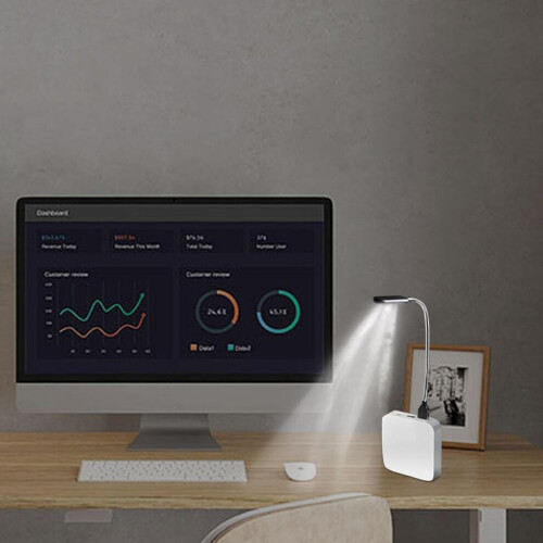Veilleuse USB portable, petite lampe de lecture LED à lumière chaude et intensité variable, idéale 1