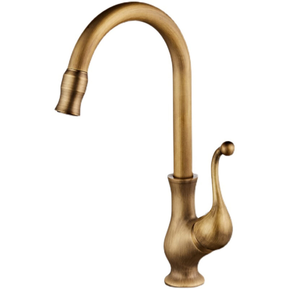 Brass Kitchen Faucet Vintage Antique 360 Swivel Single Hole Sink Mixer For Bathroom 9053599290032