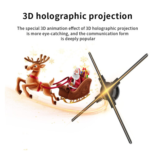 52cm 3D Hologram Projector with Floating Visuals, Bluetooth Audio and Wireless Control for Store Advertising 1
