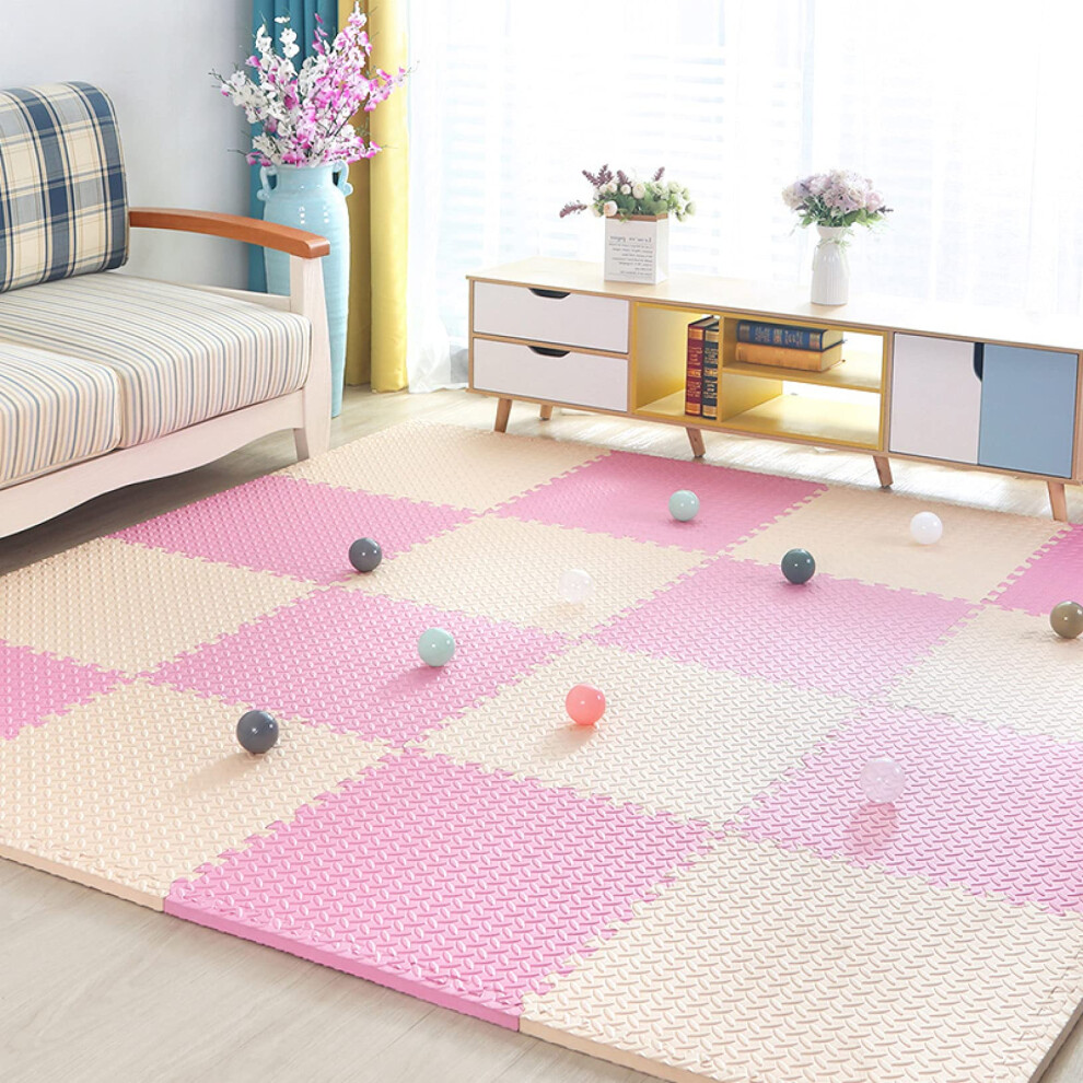 Kids Play Mat with NonSlip Surface and Fall Protection, Interlocking Foam Floor Mat for Children