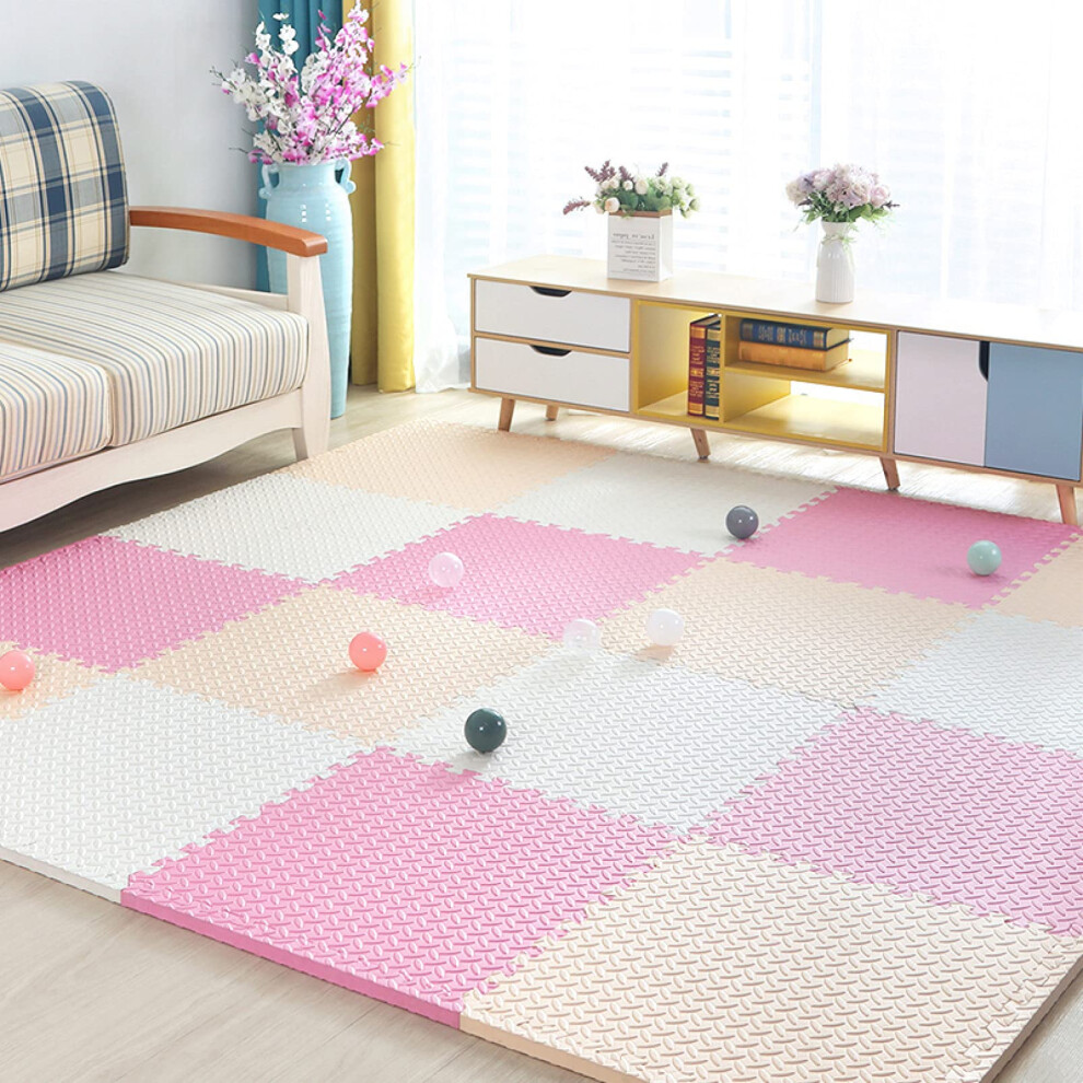 Kids Play Mat with NonSlip Surface, Interlocking Foam Floor Tiles, Cushioned for Toddlers