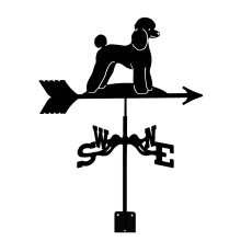 Poodle Metal Roof Weather Vane with Smooth 360 Rotation RustResistant for Garden and Farm Yard