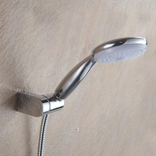 Adjustable Wall Mount Shower Head Holder Chrome ABS Bathroom Bracket with Polished Finish 1