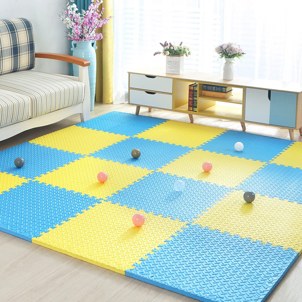 Kids Play Mat with NonSlip Foam Surface, Impact Absorbing Floor Protection for Children and Pets, Color 23