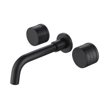 Bathroom Faucet Black Wall Mounted Mixer Tap with 360 Swivel Spout for Hot and Cold Sink or Tub