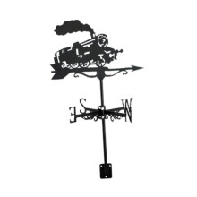Vintage Locomotive Metal Garden Weathervane Rotates With Wind Outdoor Roof Mount Decor